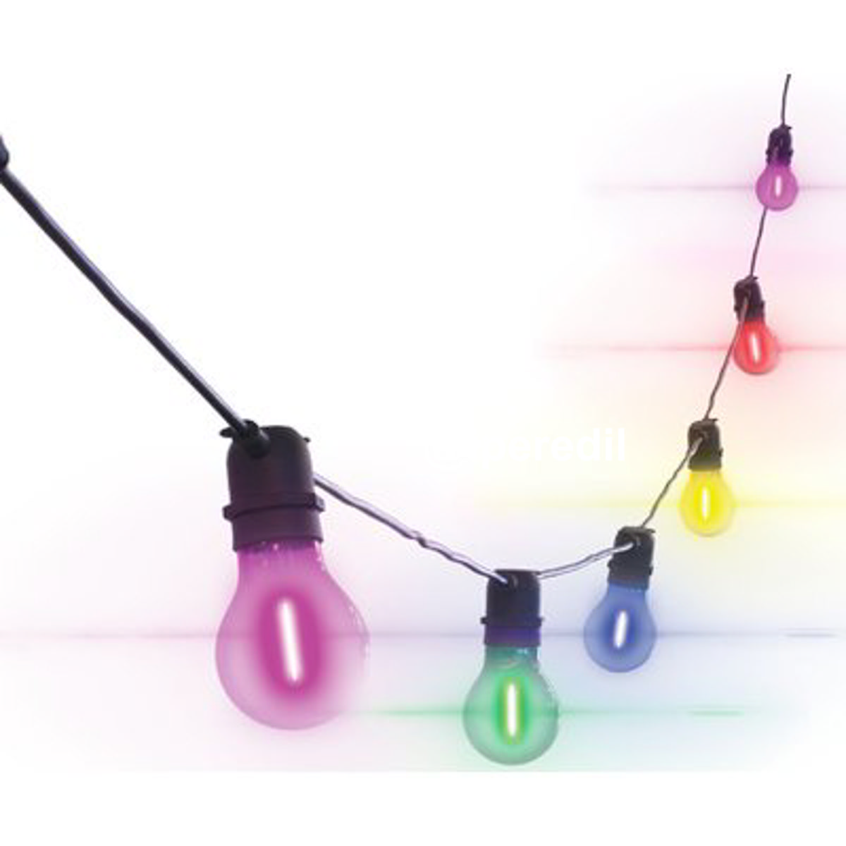 CATENARIA + LAMPADINE PROLUNGABILE FIESTA CENTURY NERA MULTICOLOR 12/24V 10XE27 MT 8,5