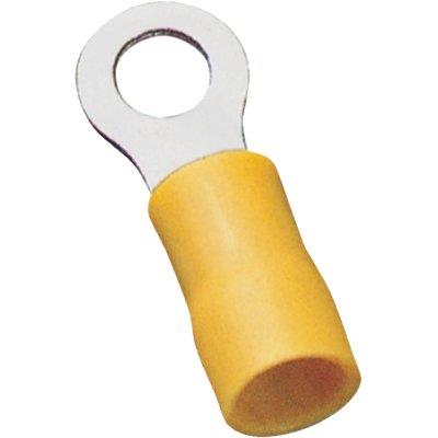 TERMINALE AD ANELLO A STRINGERE GIALLO X CAVO MMQ 4,0/6,0 FORO MM 6,5 CF=PZ 15