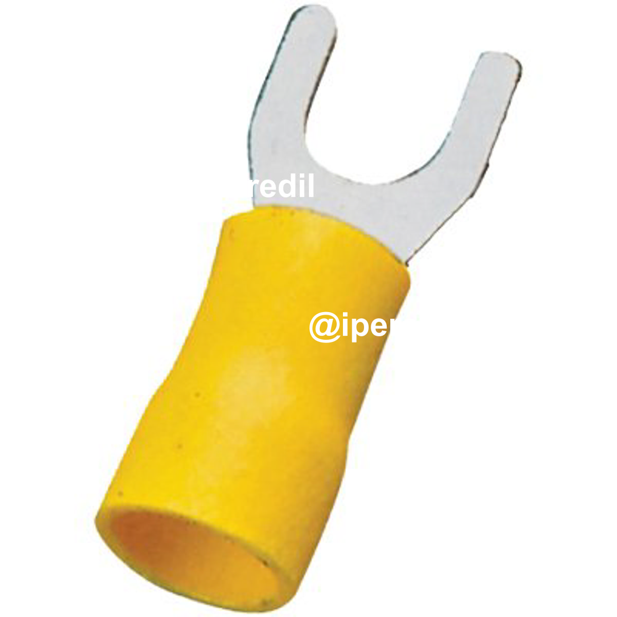 TERMINALE A FORCELLA A STRINGERE GIALLO X CAVO MMQ 1,5/2,5 FORO MM 6,3 CF=PZ 20