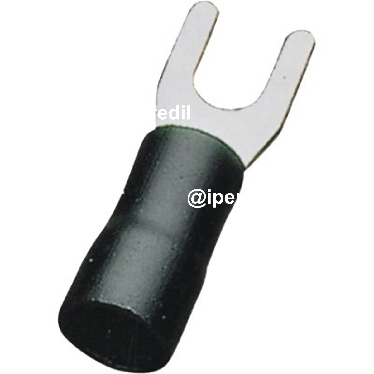 TERMINALE A FORCELLA A STRINGERE NERO X CAVO MMQ 4,0/6,0 FORO MM 6,0 CF=PZ 15