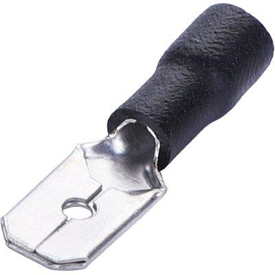 TERMINALE PIATTO MASCHIO A STRINGERE NERO X CAVO MMQ 1,5/2,5 MM 7,1 CF=PZ 20