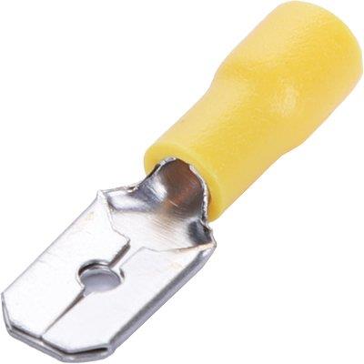 TERMINALE PIATTO MASCHIO A STRINGERE GIALLO X CAVO MMQ 1,5/2,5 MM 7,1 CF=PZ 20