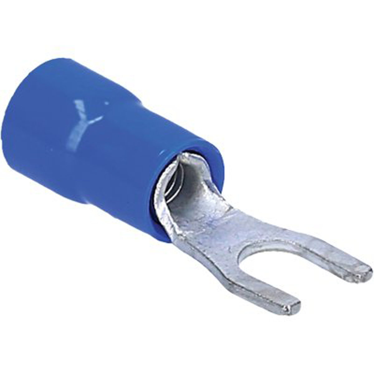 TERMINALE A FORCELLA A STRINGERE BLU X CAVO MMQ 1,5/2,5 FORO MM 4,3 CF=PZ 10