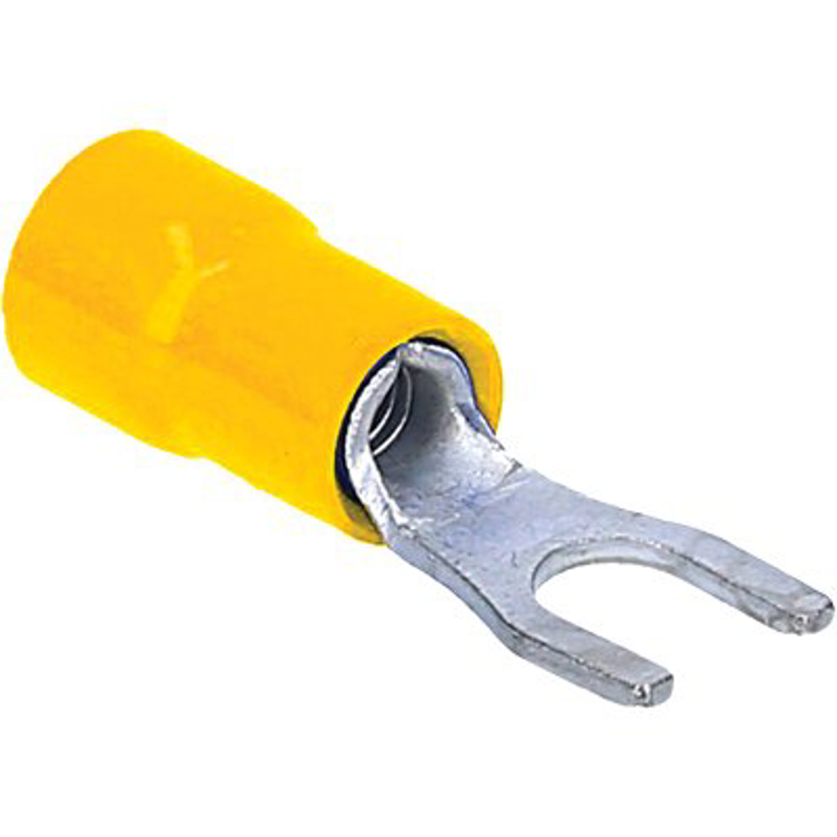 TERMINALE A FORCELLA A STRINGERE GIALLO X CAVO MMQ 4,0/6,0 FORO MM 6,0 CF=PZ 10