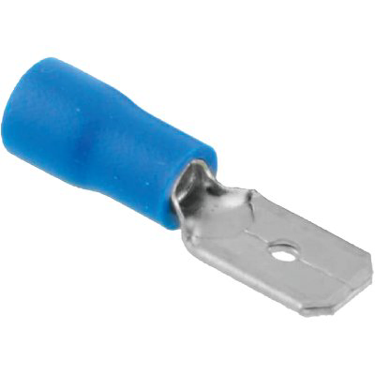 TERMINALE PIATTO MASCHIO A STRINGERE BLU X CAVO MMQ 1,5/2,5 MM 6,3 CF=PZ 10