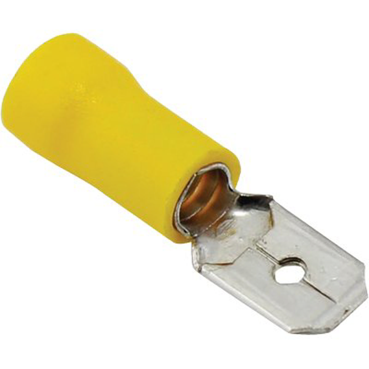 TERMINALE PIATTO MASCHIO A STRINGERE GIALLO X CAVO MMQ 4,0/6,0 MM 6,3 CF=PZ 10