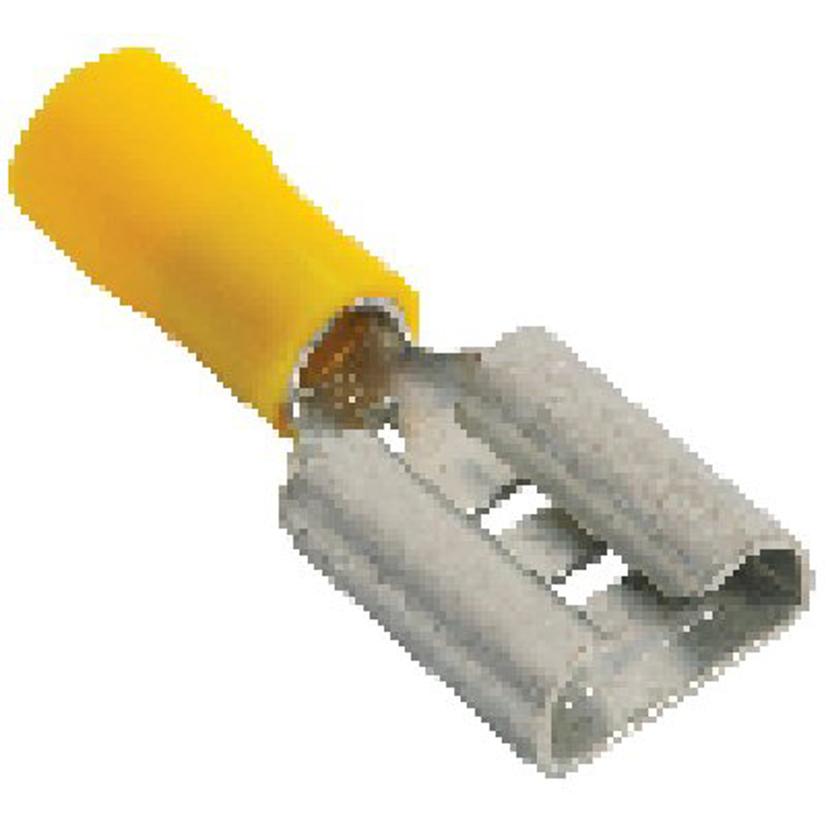 TERMINALE PIATTO FEMMINA A STRINGERE GIALLO X CAVO MMQ 4,0/6,0 MM 6,3 CF=PZ 10