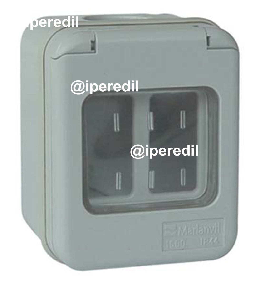 INVOLUCRO A PARETE + PORTELLA IP44 MARLANVIL POSTI 2 MM 66X82 H.MM 57 X VENUS