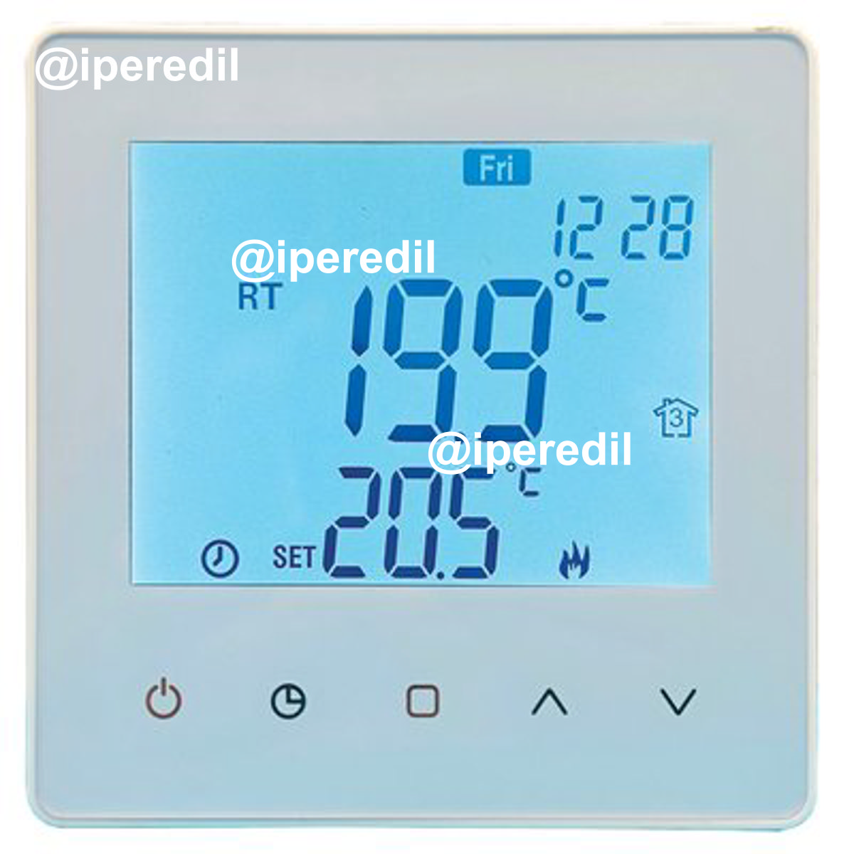 CRONOTERMOSTATO QUBO TOUCH V2 BRAVO 5/35°C LCD 3,1" MM 86X86X28