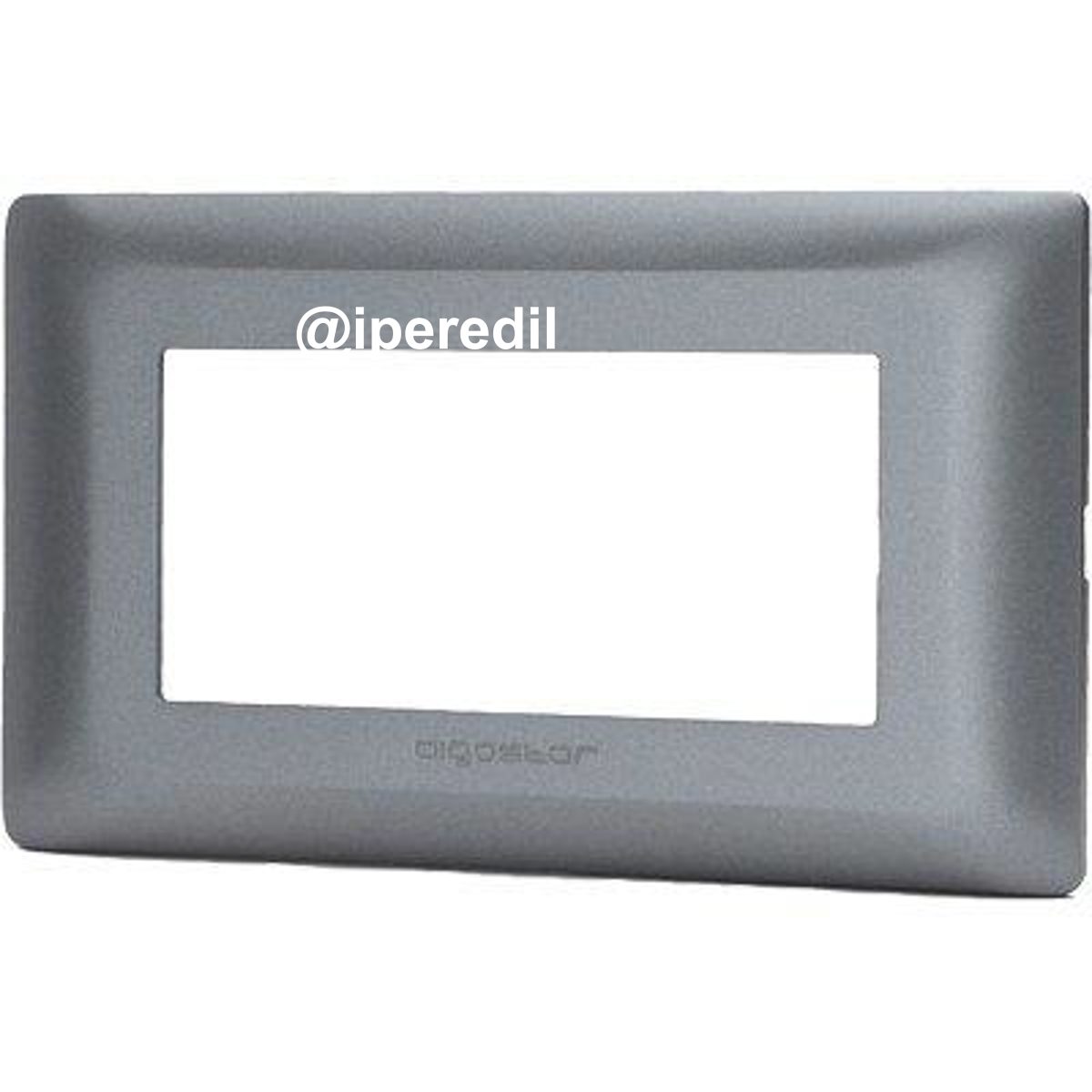 PLACCA COPRIFRUTTI ABM GRIGIO SCURO POSTI 4 MM 140X85