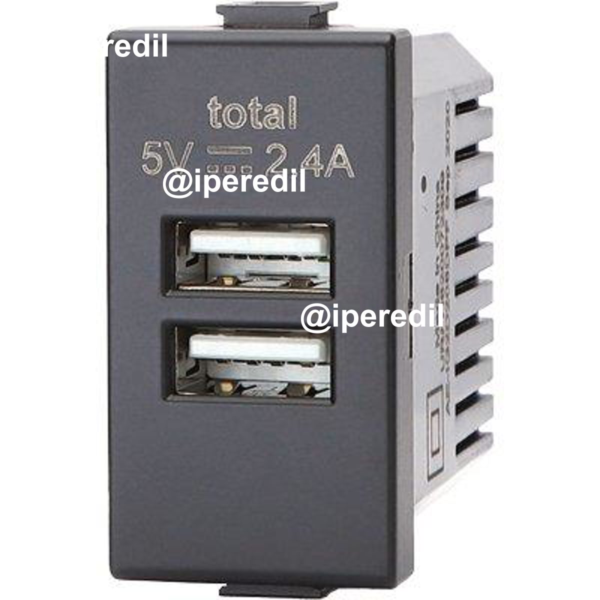 PRESA USB ABM NERO 2 PRESE USB VOLT 5 A 2.4