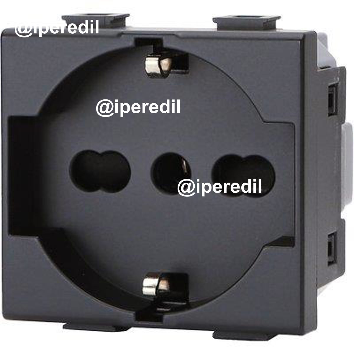 PRESA SCHUKO + SICUREZZA ABM NERO VOLT 250 A 10/16 2P+T