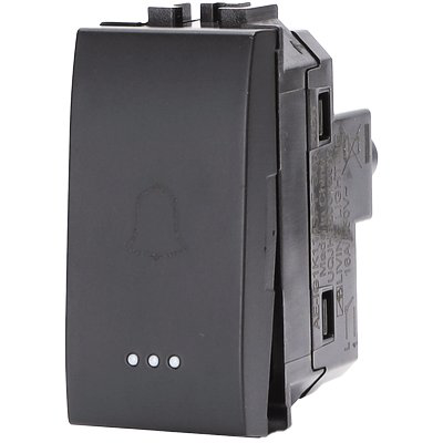 PULSANTE UNIPOLARE CAMPANELLO ABL NERO VOLT 250 A 16