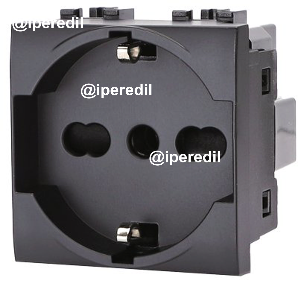 PRESA SCHUKO + SICUREZZA ABL NERO VOLT 250 A 10/16 2P+T