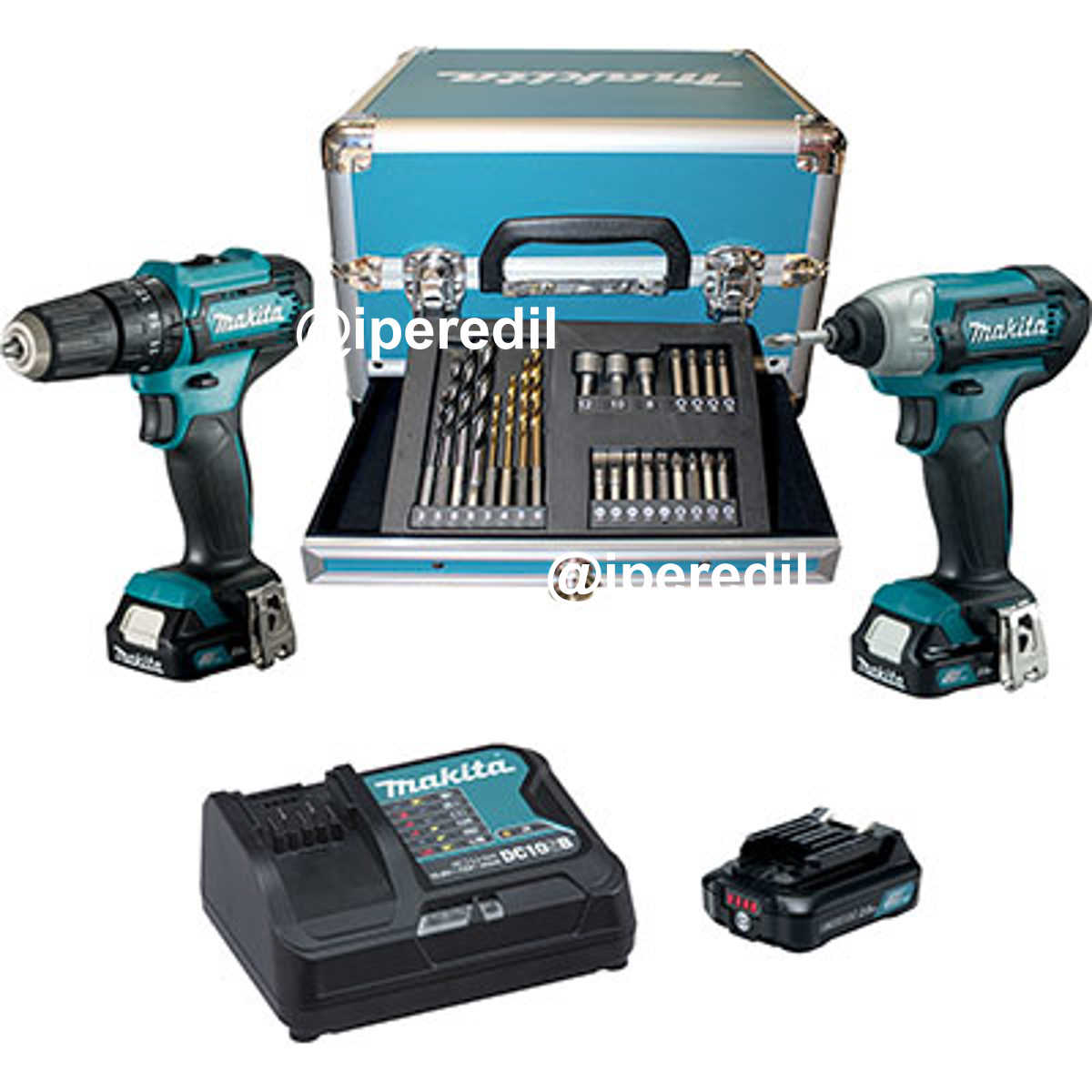 TRAPANO AVVIT BATTERIA KIT CLX228SAX2 MAKITA HP333D +TD110D VOLT 12X3 AH 2 +VALIGIA + PZ 24 - 07413047