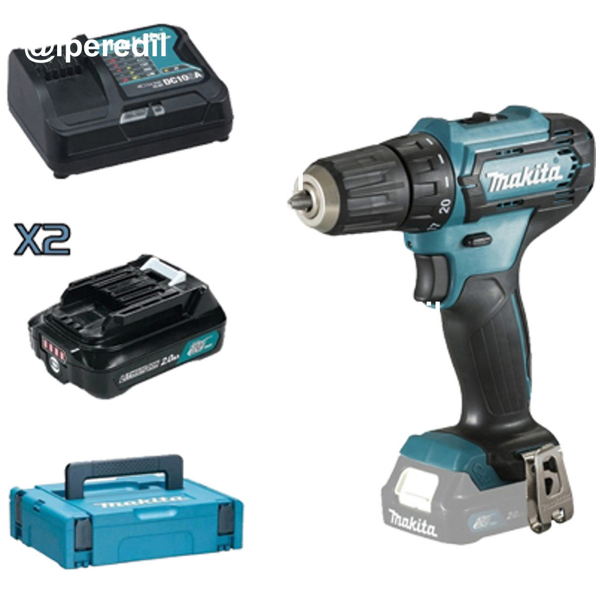 TRAPANO AVVIT BATTERIA DF333DSAJ MAKITA VOLT 12X2 AH 2,0 +VALIGIA - 07413057
