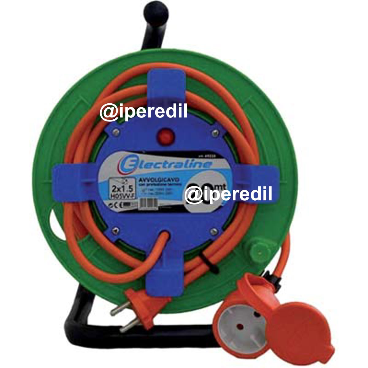 AVVOLGICAVO GARDEN ELECTRALINE ARANCIO 2P+T 16A + SCHUKO N°XMMQ 2X1,5 MT 20