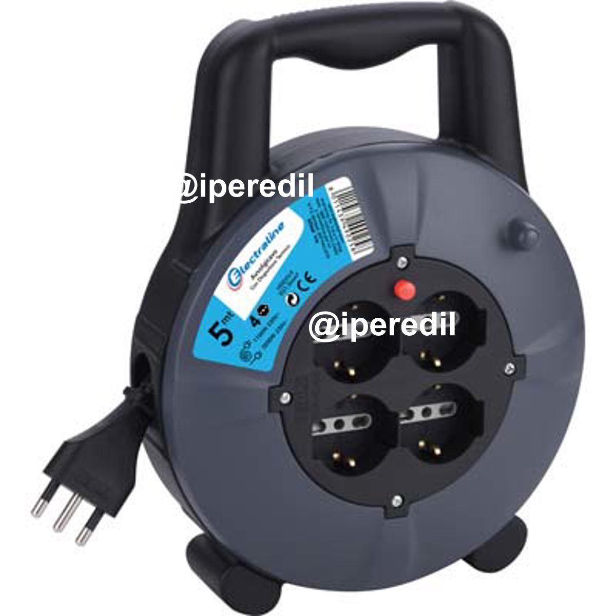 AVVOLGICAVO DOMESTICO ELECTRALINE 2P+T 16A BIPASSO SCHUKO X4 N°XMMQ 3X1,5 MT 5