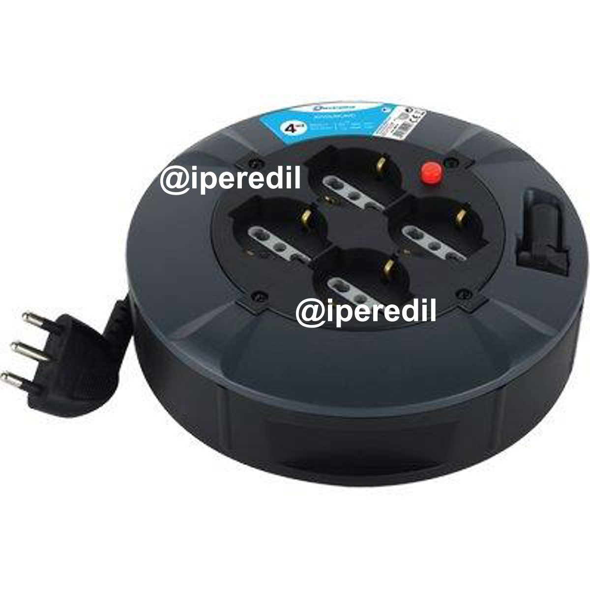 AVVOLGICAVO DOMESTICO ELECTRALINE 2P+T 16A BIPASSO SCHUKO X4 N°XMMQ 3X1,0 MT 4