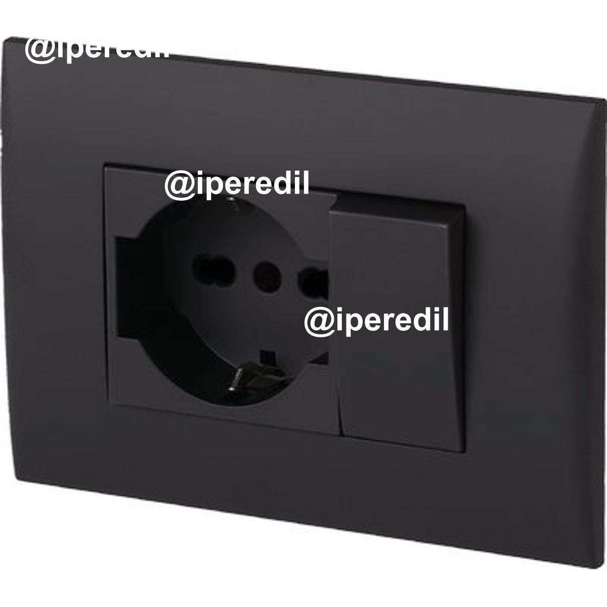 PLACCA PRECOMPOSTA 2212 ELECTRALINE NERO POSTI 2 DEVIATORE + SCHUKO VOLT 220 A 16