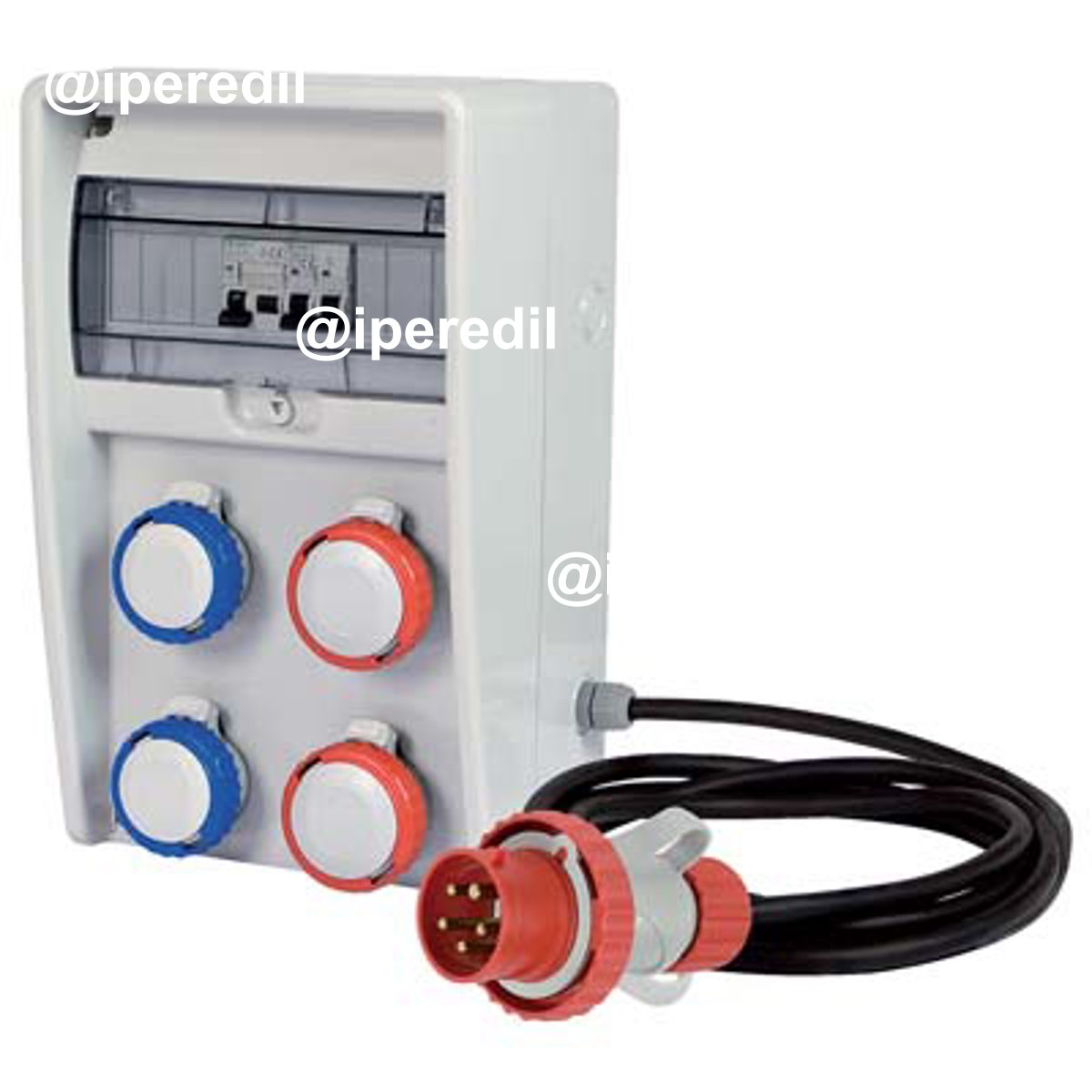 QUADRO DISTRIBUZIONE ROSSO/BLU ULISSE FME PRESE CEE BLU X2+CEE ROSSA X2 MM 204X403 H.MM 177