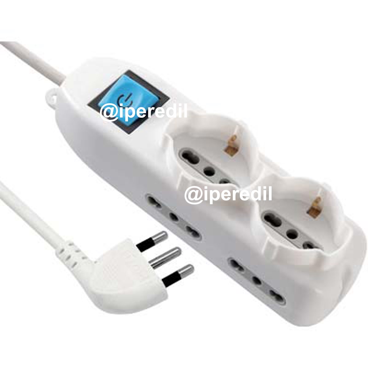 MULTIPRESA BIPASSO + SCHUKO + INT.LUM ELECTRALINE BIANCO POSTI 6 2P+T 16A N°XMMQ 3X1,5 MT 1,5