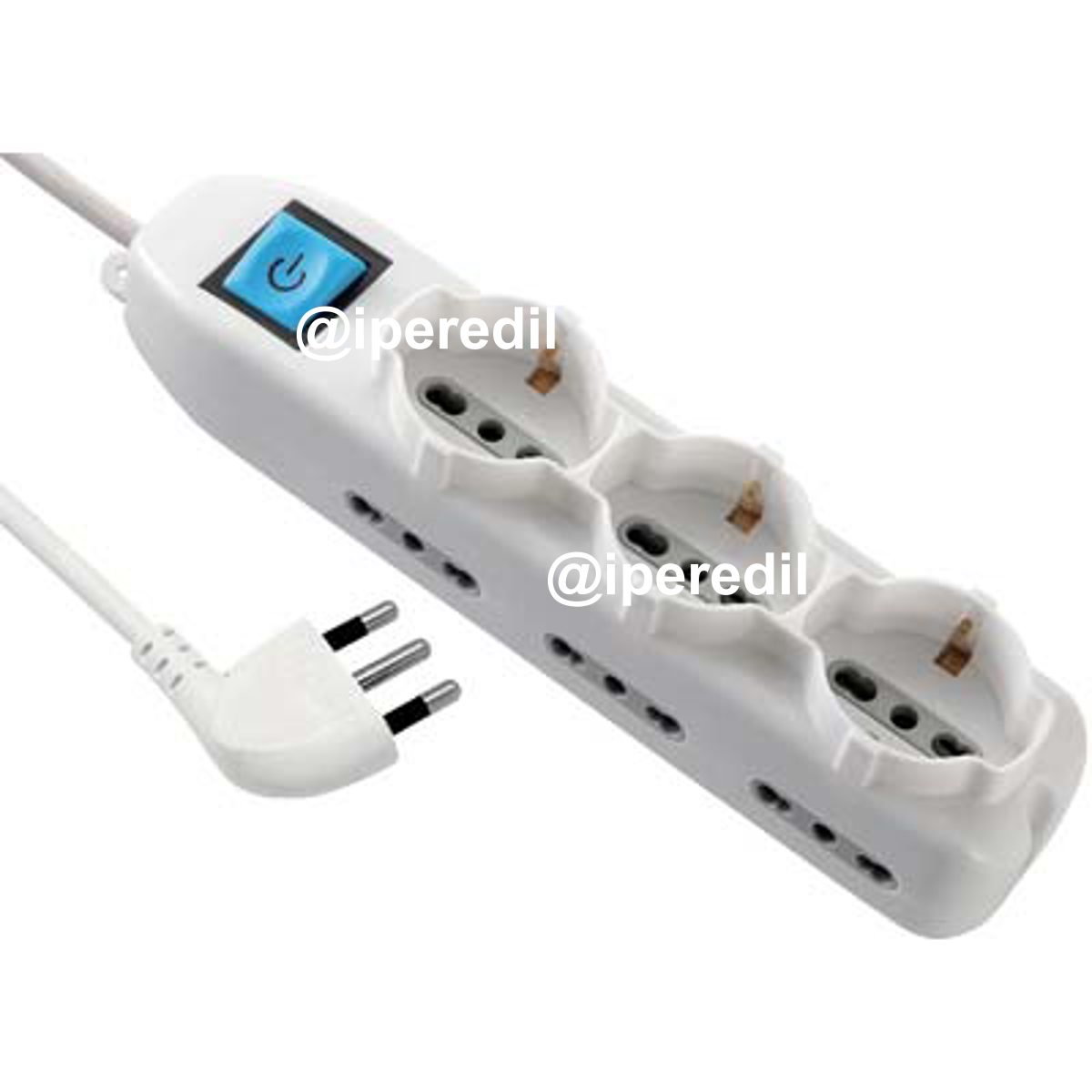 MULTIPRESA BIPASSO + SCHUKO + INT.LUM ELECTRALINE BIANCO POSTI 9 2P+T 16A N°XMMQ 3X1,5 MT 1,5