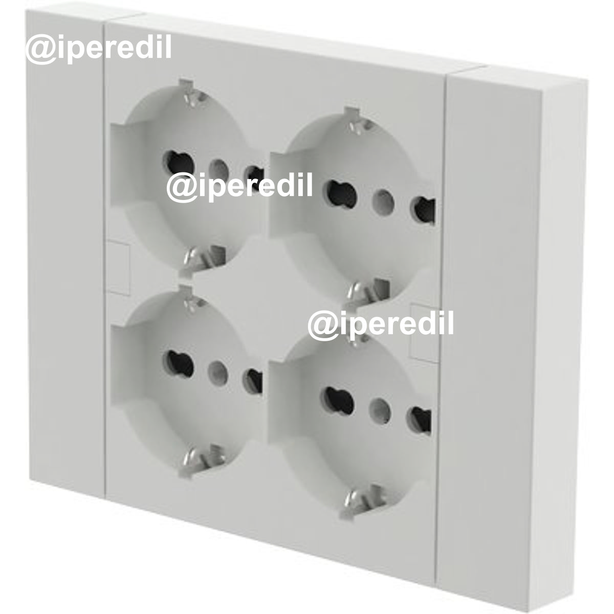 MULTIPRESA PRECOMPOSTA ELECTRALINE BIANCO POSTI 4 BIPASSSO + SCHUKO 2P+T 16A