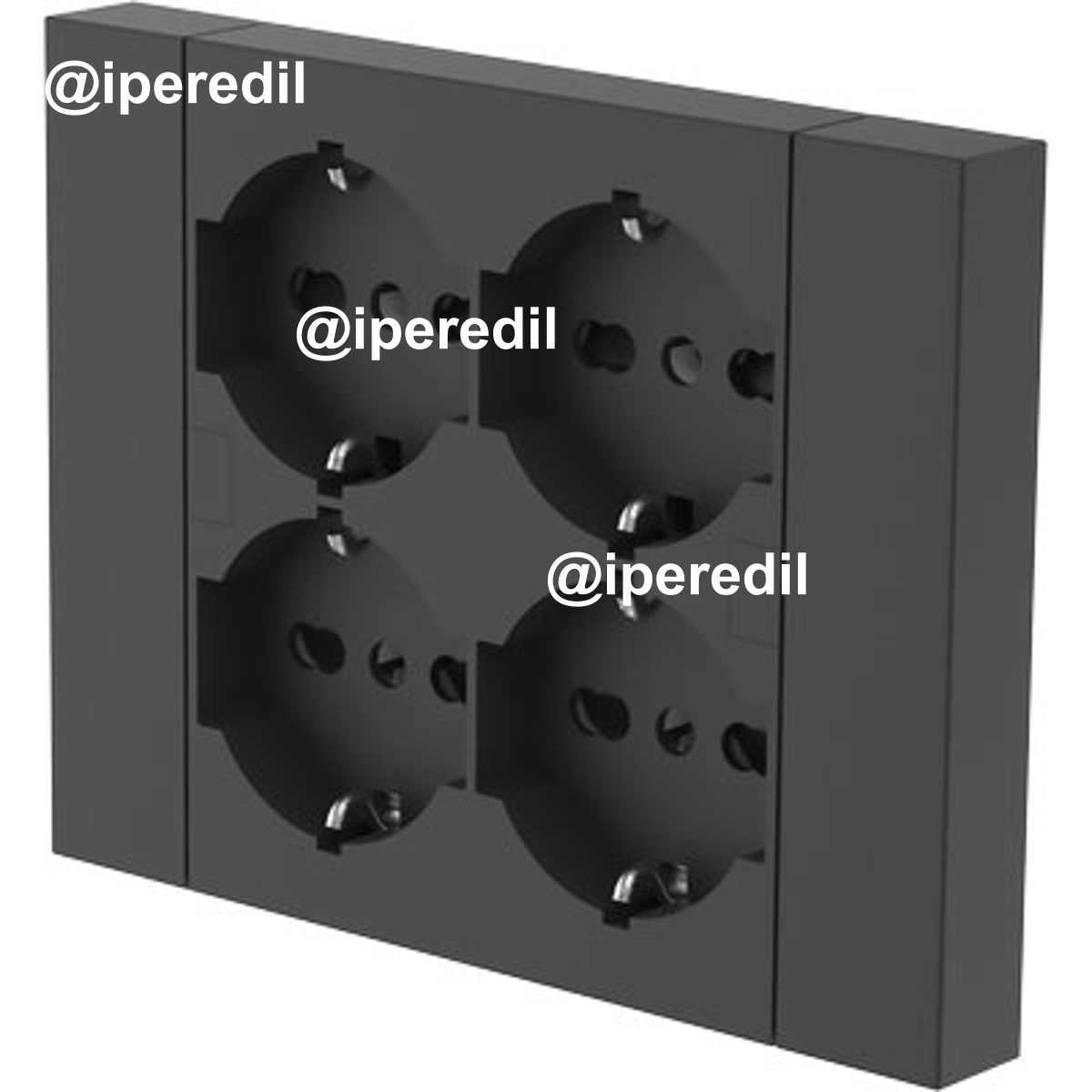 MULTIPRESA PRECOMPOSTA ELECTRALINE NERO POSTI 4 BIPASSSO + SCHUKO 2P+T 16A