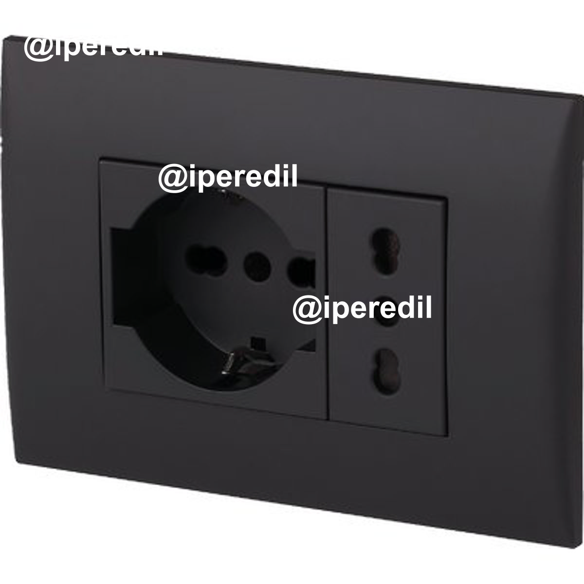 PLACCA PRECOMPOSTA 2211 ELECTRALINE NERO POSTI 2 PRESA 10/16 + SCHUKO VOLT 220 A 16