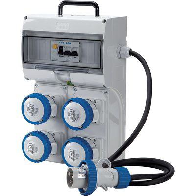 QUADRO DISTRIBUZIONE BLU KEY BOX 2 FME PRESE CEE BLU X4 MM 210X335 H.MM 110