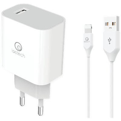 CARICABATTERIA SMARTPHONE RAPIDO LS-N LOSTECH LIGHTNING BIANCO VOLT 220 + CAVO CM 100