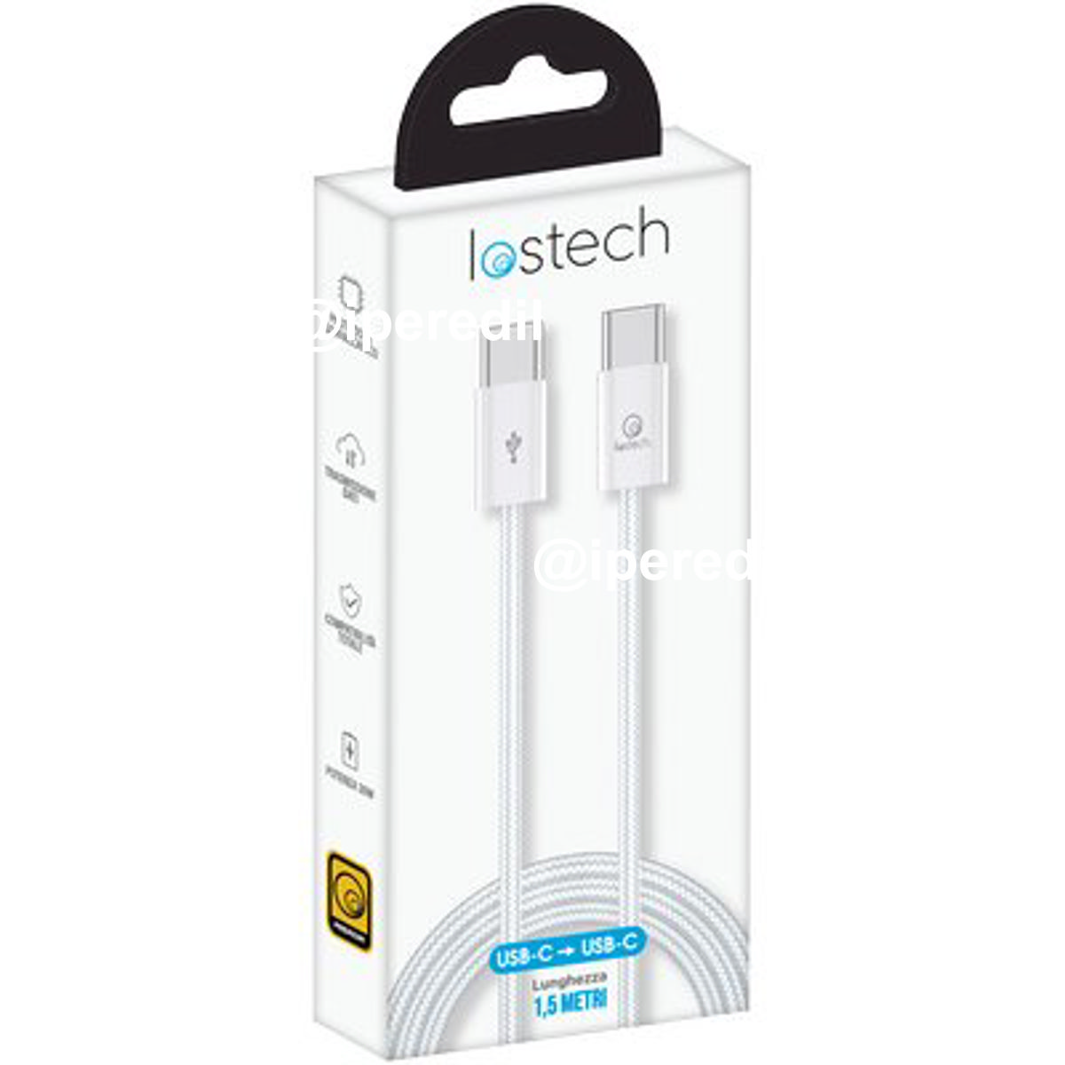 CAVO SMARTPHONE LS-NB0 LOSTECH TYPE-C/TYPE-C COLORE BIANCO CM 150