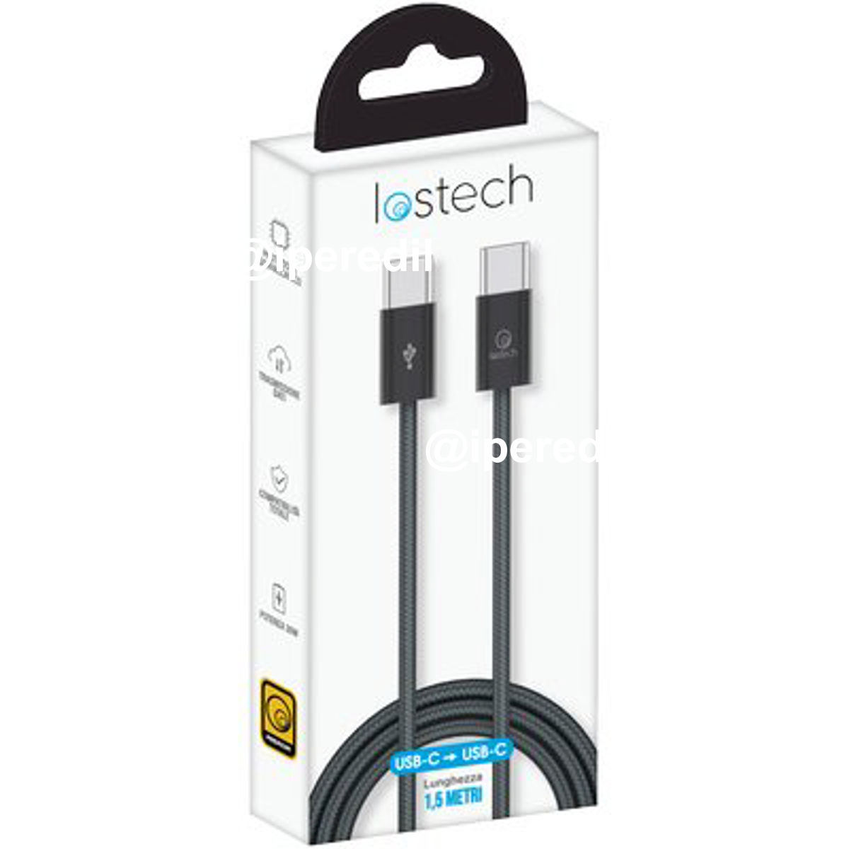 CAVO SMARTPHONE LS-NB0 LOSTECH TYPE-C/TYPE-C COLORE NERO CM 150