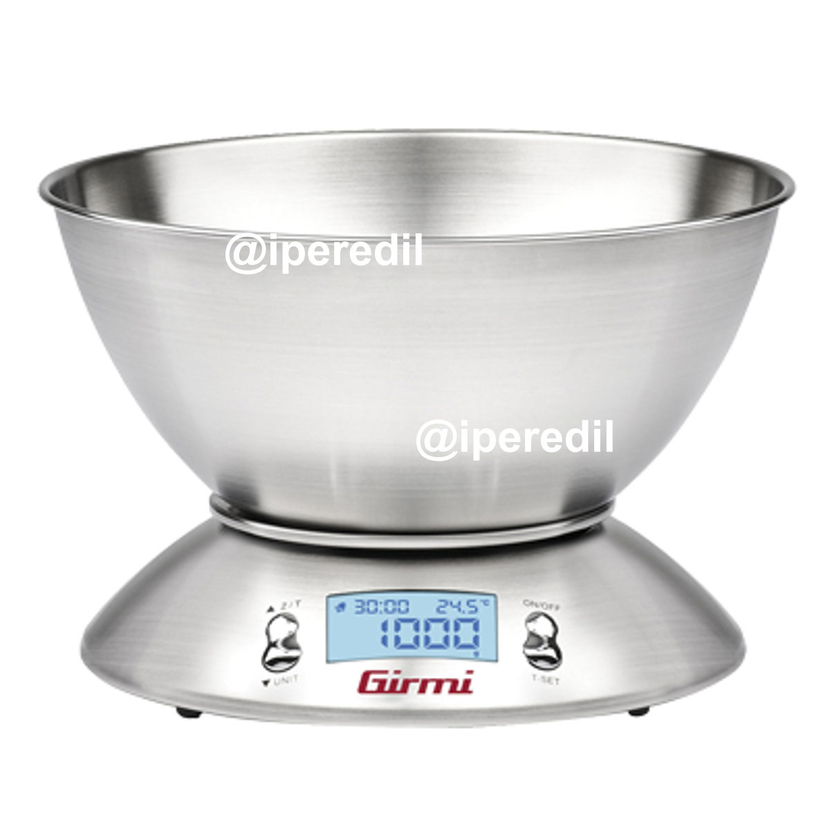 BILANCIA DIGITALE CUCINA PS85 INOX GIRMI KG 5/GR 1 + CIOTOLA 2XAAA NON INCLUSE