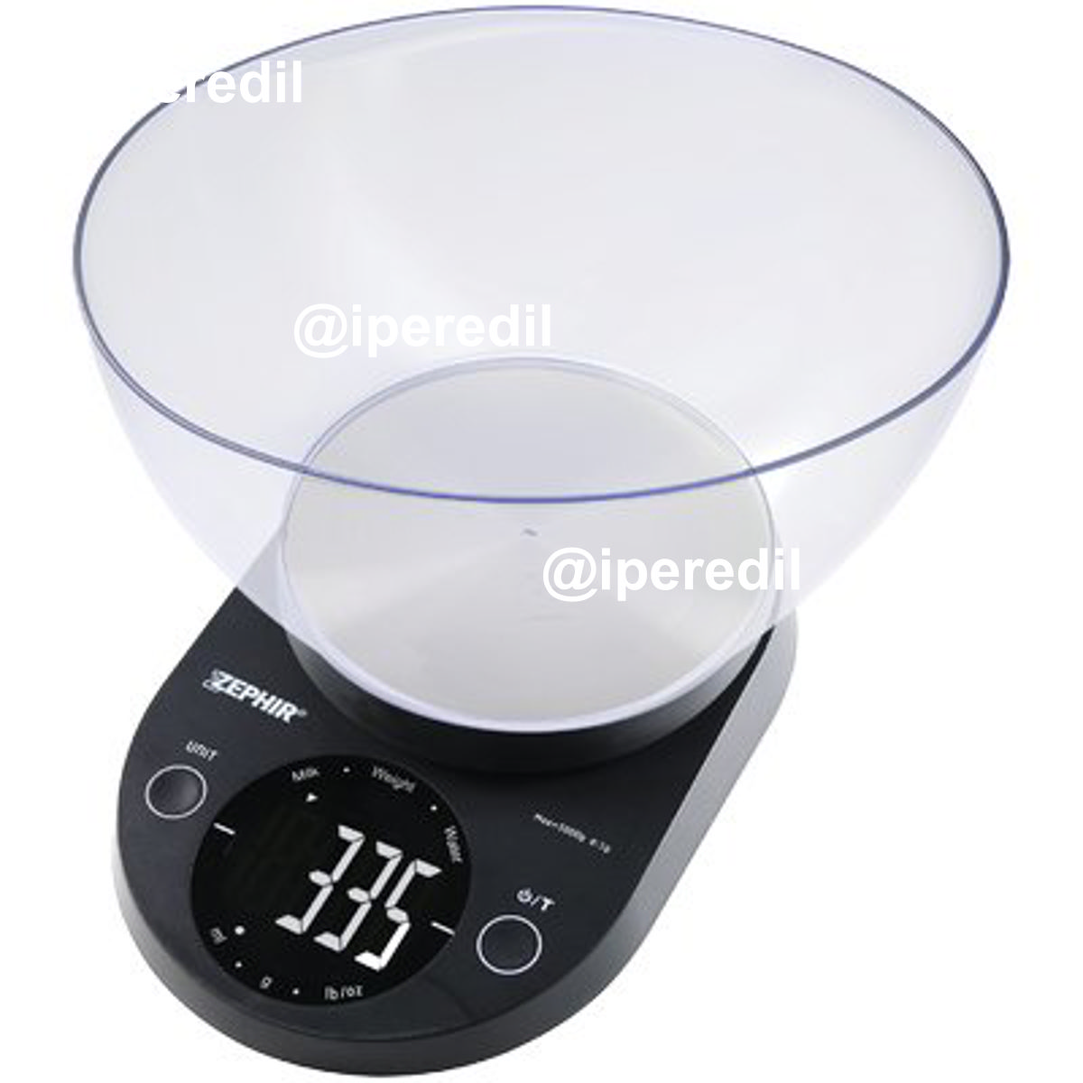 BILANCIA DIGITALE CUCINA ZHS511 ZEPHIR KG 5/GR 1 + CIOTOLA 2XAAA NON INCLUSE
