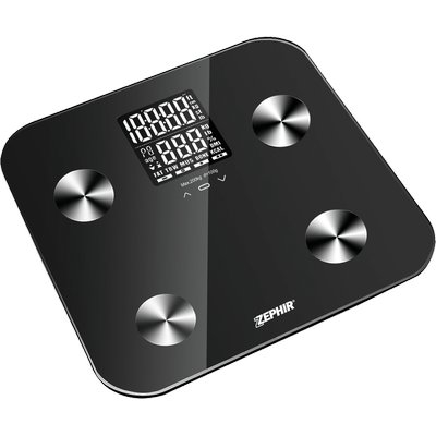 BILANCIA PESAPERSONE DIGITALE ZHS816 ZEPHIR VETRO SLIM CM 31 KG 200 4XAAA NON INCLUSE