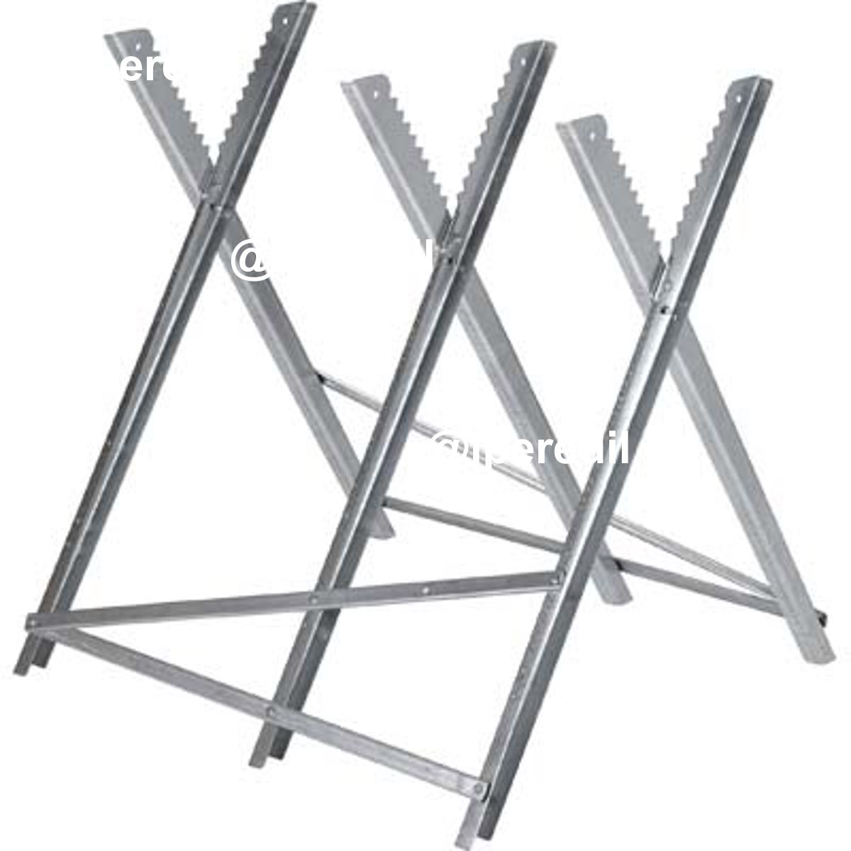 CAVALLETTO TAGLIO LEGNA EFFE ACCIAIO ZINC. CM 79X80 MAX KG.150