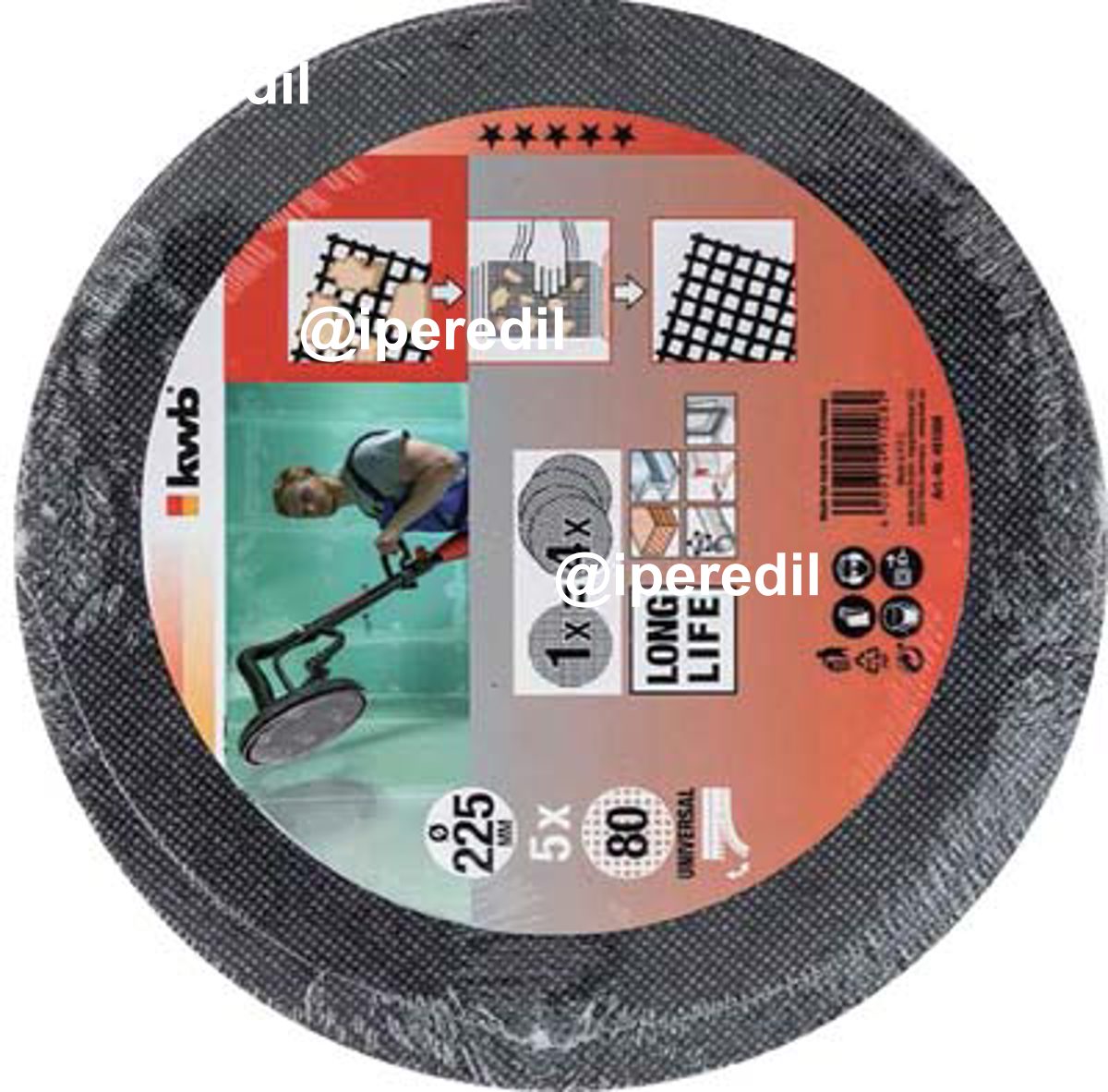DISCO ABRASIVO LEVIGATRICE PARETI TC-DW225 EINHELL MM 225 GRANA 80 CF=PZ 5 - 07475330
