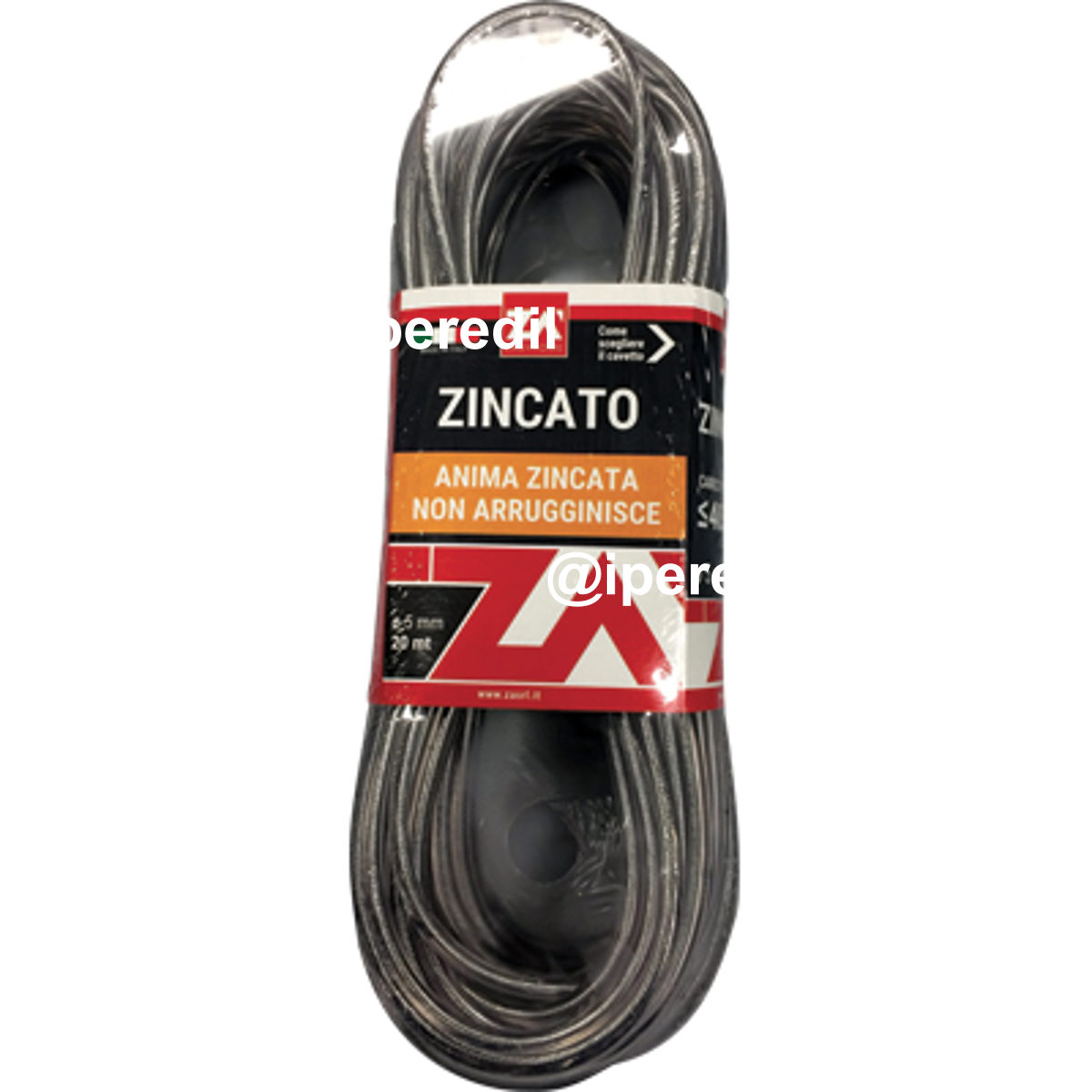 CAVETTO ACCIAIO ZINCATO TRASPARENTE MM 5,0 MT 100