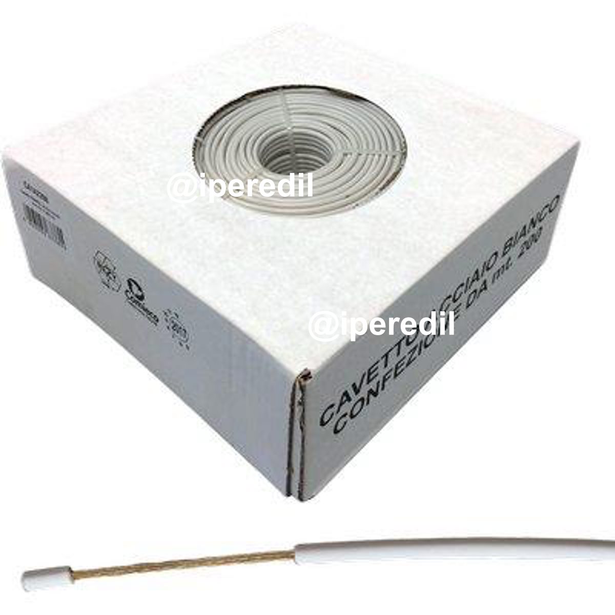 CAVETTO ACCIAIO OTTONATO BIANCONE MM 4,5 MT 200
