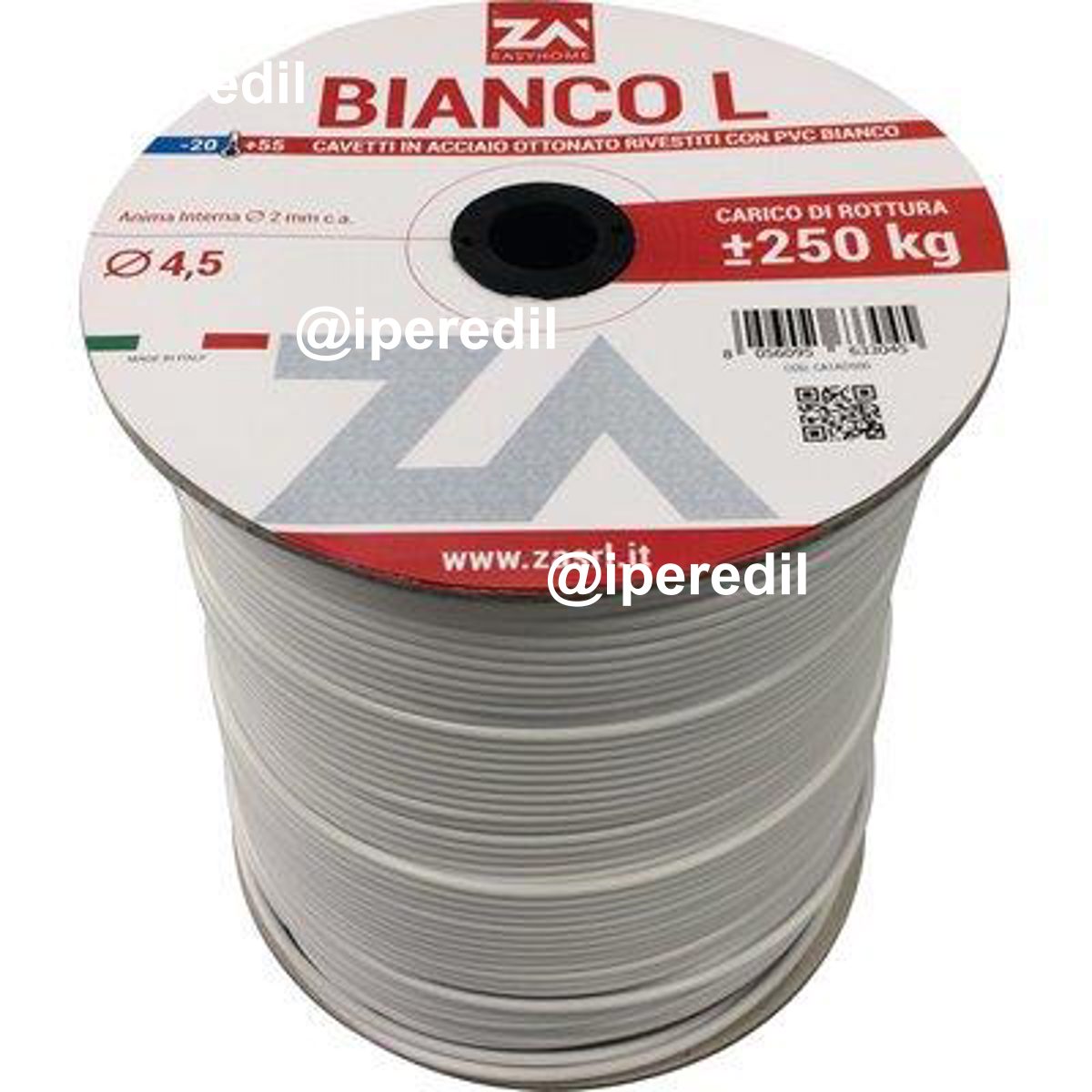 CAVETTO ACCIAIO OTTONATO BIANCONE MM 4,5 MT 500