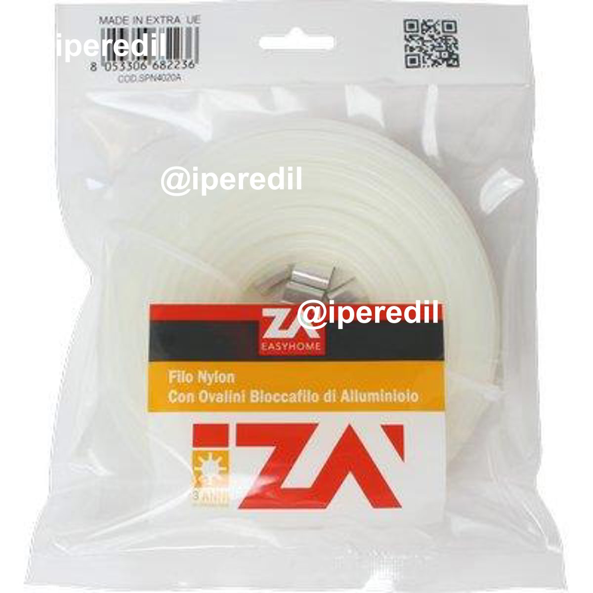 FILO NYOFIL + MORSETTI SELF NYLON BIANCO MM 4 MT 20 + 4 MORSETTI