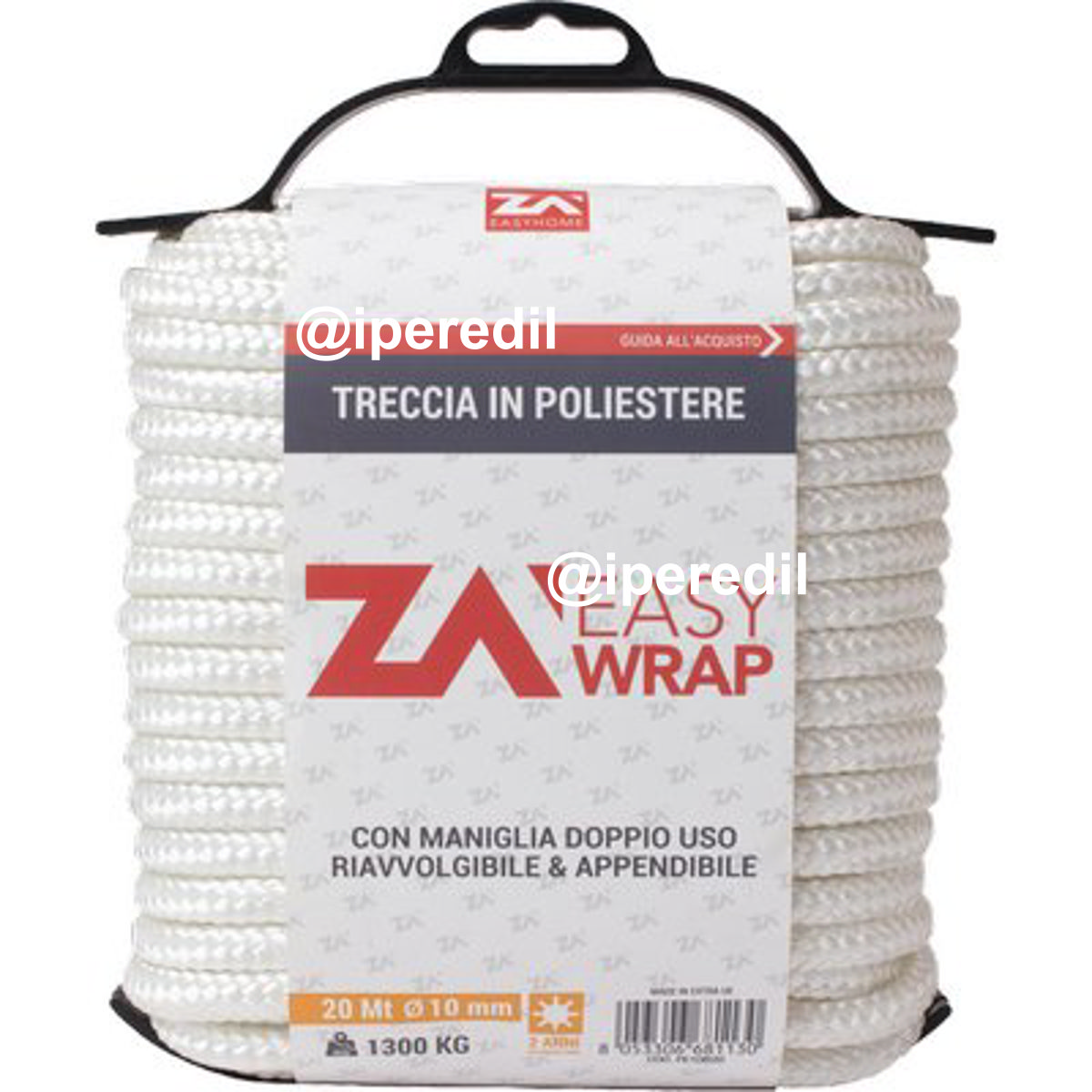 CORDA TRECCIA NYLON SELF 1 CALZA AD AGHI D.MM 10 L.MT 20