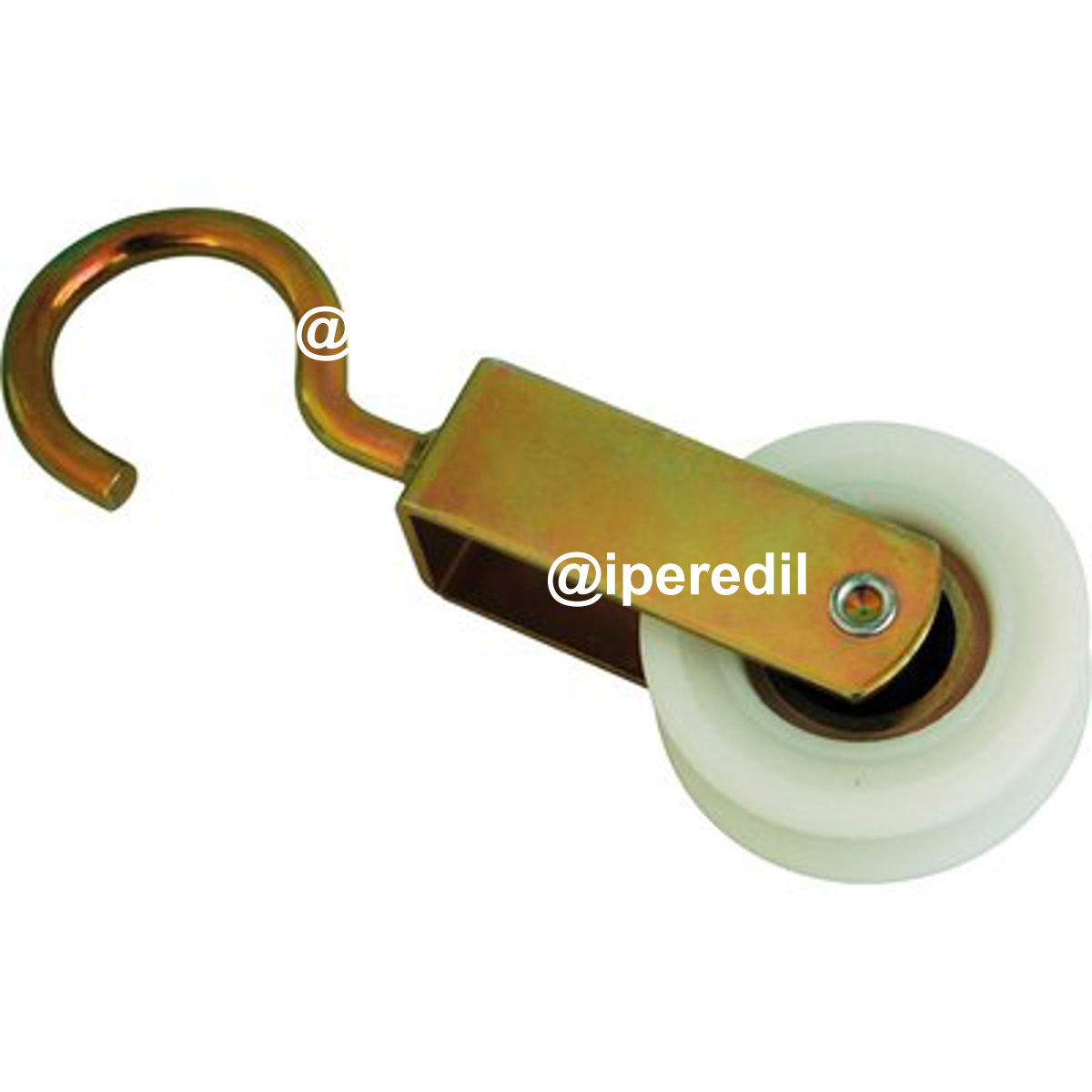 CARRUCOLA NYLON + CUSCINETTO + GANCIO ZINCATO D.MM 40