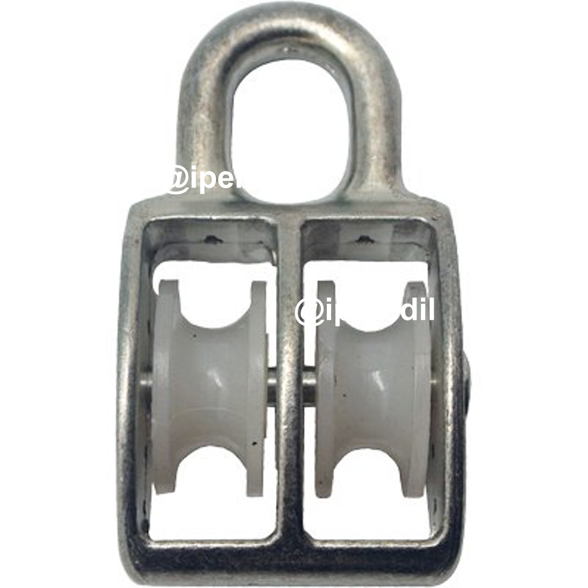 PULEGGIA NYLON DOPPIA SELF OCCHIOLO NICHELATO D.MM 80