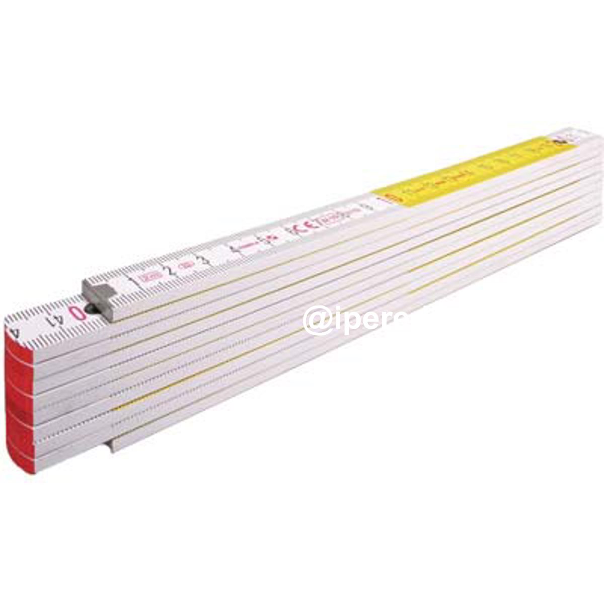 DOPPIOMETRO LEGNO 717 STABILA BIANCO/GIALLO DECIMETRI ROSSI MT 2