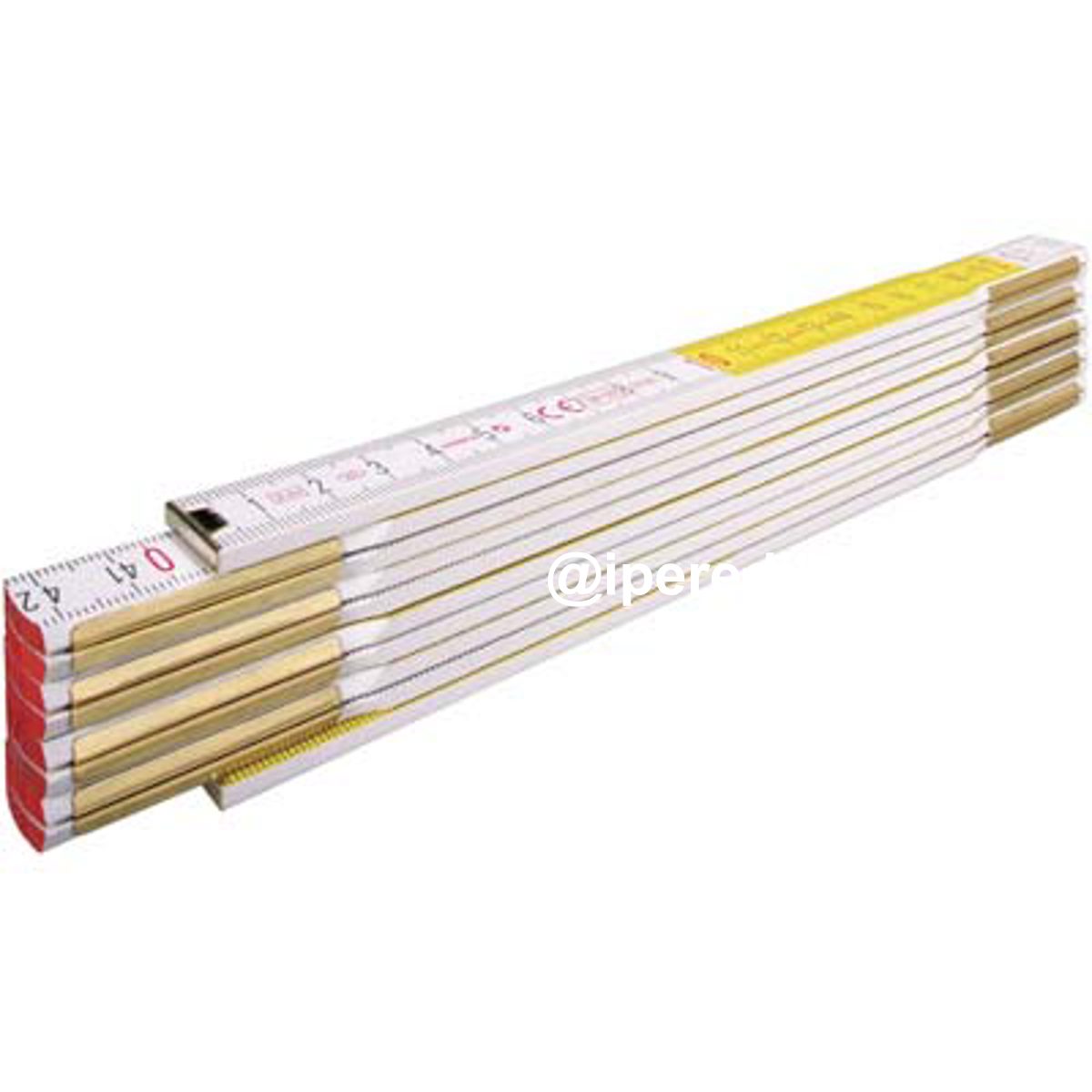 DOPPIOMETRO LEGNO 617 STABILA BIANCO/GIALLO DECIMETRI ROSSI MT 2 - 07632906