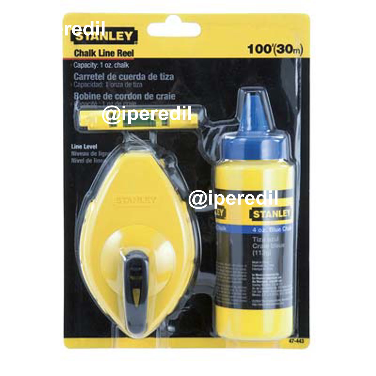 TRACCIATORE STANLEY POLVERE BLU GR 113 MT 30 + LIVELLA A FILO 0-47-443
