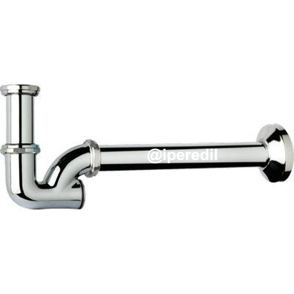 SIFONE CR A P ISPEZIONE POSTERIORE TEA OTTONE CROMATO 1" CANNA CM 25